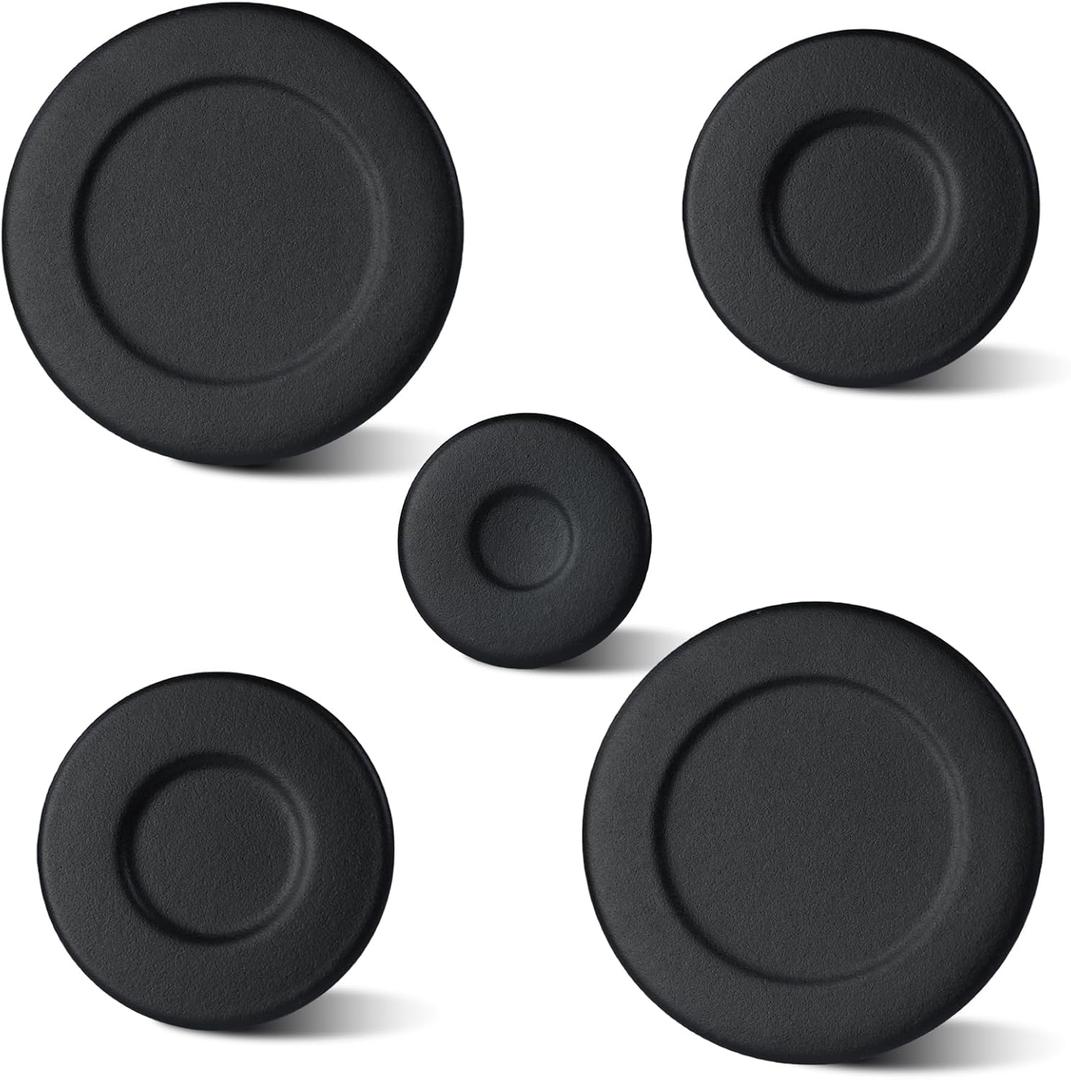 5-Pack W10832694 & W10597133 Gas Stove Burner Cap Replacement Set - Compatible with Whirlpool Gas Stoves, Replaces AP5988633 PS11727796 4363154, Universal Fit for Gas Range Repair