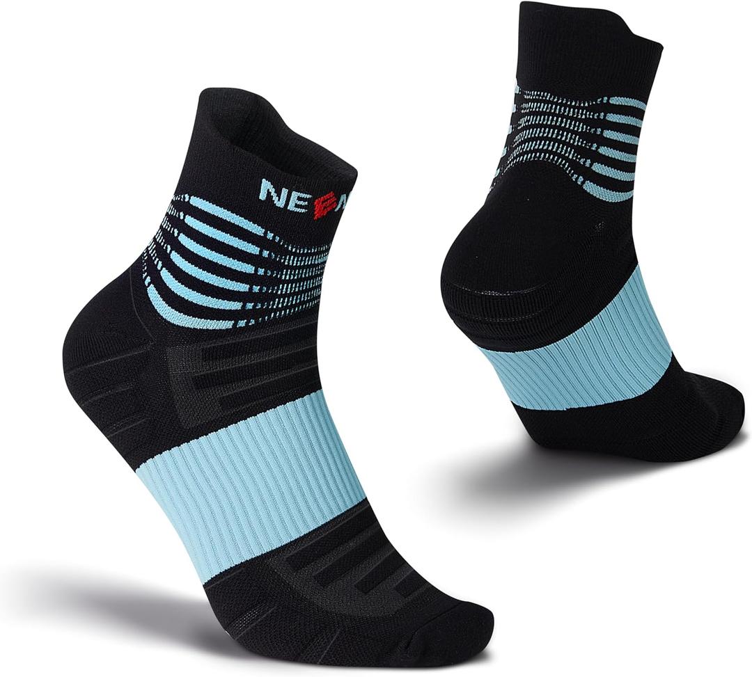 NEENCA Medical Compression Socks for Women & Men Circulation, Ankle Compression Stockings for Pain Relief, Plantar Fasciitis, Swelling, Neuropathy, Runner, Nurses, Travel, Pregnancy, Flying,20-30 mmHg (Medium, Black Blue)