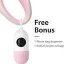 Fida Retractable Dog Leash with Dispenser and Poop Bags, 16 ft Pet Walking Leash for Large Dog up to 110 lbs, Anti-Slip Handle, Tangle Free, Reflective Nylon Tape (L, White)
