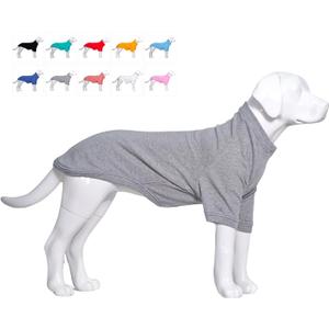 Lovelonglong Dog Pullover Sweatshirt Autumn Winter Cold Weather Dog T-Shirts for Small Medium Large Size Dogs Miniature Schnauzer Shih Tzu Clothes Gray L