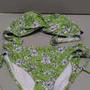 Women's Strapless Bandeau Bikini Set - Twist Front Two Piece Swimsuit Top with Side Tie Bathing Suit Bottom M