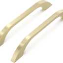 homdiy Gold Cabinet Handles 10 Pack 5 Inch(128mm) Hole Centers Brushed Gold Cabinet Pulls Aluminum Kitchen Hardware for Cabinets and Drawers