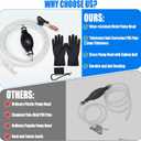 Fuel Transfer Pump, Gas Siphon Pump for Gasoline, Manual Hand Gasoline Transfer Pump for Fuel, Oil, Diesel, Water, Liquid, Fluid with 10 Ft PVC Siphon Hose, Brass, Pinch Clips and Gloves15mm