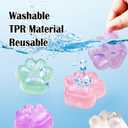 Clear Squishy Cat Paw Toy, Squeeze Animal Paw Toys, Cute Kawaii Squishies Sticky Cat Paw Stress Relief Ball,Jelly Kitty Paw Fidget Toys, Novelty Sensory Toys Suitable for Adults Kids(4 Pcs)