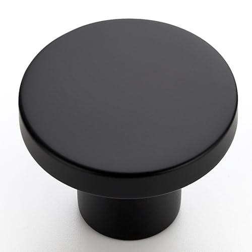 HOME EDIT 10 Pack Black Cabinet Knobs, 1-1/5 Inch Round Drawer Knobs for Kitchen Cabinets, Dressers & Closet Doors