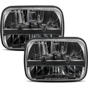UNI-SHINE 5x7 led headlight 2pcs 7x6 led headlight Reflector Plug and Play H6054 H5054 Hi/Lo Sealed Beam DOT Approved Compatible with jeep Wrangler YJ Compatible with Cherokee XJ