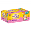WELLNESS COMPLETE HEALTH CHICKEN WHITEFISH TUNA VARIETY PACK WET KITTEN FOOD EXP. 09/25/2028