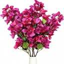 4PCS Bougainvillea Artificial Flowers 37.4" Long Stem Faux Silk Branches Vines Decoration for Wedding Party Centerpieces Home Office Decor, Hot Pink