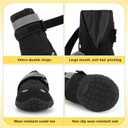 Dog Shoes for Large Dogs, 360Anti Slip Medium Dog Boots & Paw Protectors Winter Snowy, Waterproof 4Pcs Dog Booties with Reflective Strips (Size 5: 2.37''x2.87''(W*L), Black)