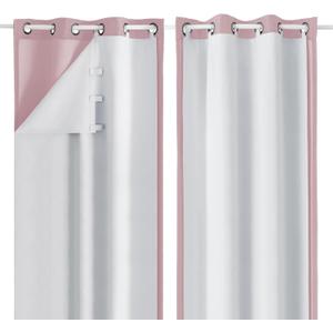 Simplebrand 100% Blackout Curtain Liner for Bedroom, Thermal Insulated Blackout Liners for 63 Inch Behind Curtains, 2 Liners Per Set with 14 Pieces Rings, Each 40" W x 58" L, Greyish White