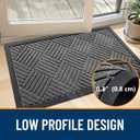 OLANLY Front Door Mat Outside Entrance 35x23, Absorbent, Heavy Duty Sturdy Natural Rubber Doormat Indoor Outdoor, Stain and Fade Resistant, Non-Slip Low Profile Floor Mat for Entryway, Grey Diamond
