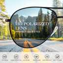 Polarized Aviator Sunglasses for Men Women- Classic Shades Retro Sun Glasses Driving Lightweight UV Protection (A2 Grey Frame/Black Lens)