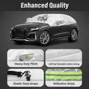 Universal SUV Half Car Cover,Windshield Body Cover Winter Auto Top Snow Ice Cover, Car Hail Protector Sunroof Cover, Waterproof Car Body Guard Cover Fit All Weather (SUV-M)