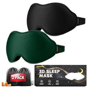 Sleep Masks for Women Men - Blackout Eye Cover for Lash Extension, 3D Contoured Sleep Mask for Side Sleeper, Soft Memory Foam, Sleep Masks for Travel, Airplane, Night(Cloud Black) 1 Pack