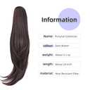 ponytail extension,24" claw clip hair extensions ponytail Long straight Hair Extension Natural Looking Synthetic Hairpiece for Women Dark Brown