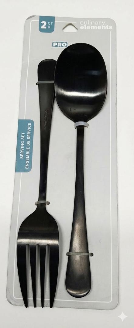 PRO SERIES MATTE BLACK SERVING SET 2CT