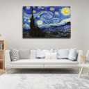 Starry Night, Vincent Van Gogh Canvas Wall art, Classic Paintings Framed Pictures Poster, Abstract Artwork Prints for Home Decor 24"x36"