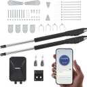 CO-Z Smart Automatic Gate Opener Kit, App Compatible Dual Swing Gate Opener for Doors up to 880lb *2, with Remote Controls & Release Keys, Electric Gate Opening System for Driveway Home