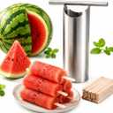 2 x Stainless Steel Watermelon Cutter, Watermelon Puncher with Round, Melon Slicer Cutter Tool with 50 Sticks, Easy to Clean Melon Puncher for Home and Outdoor Use