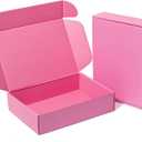 Timirog Pink Shipping Boxes 9x6.5x2 Inches 25 Pack- Corrugated Cardboard Mailing Box for Small Business, Tab Locking Literature Mailer for Packing Jewelry Ornament Gift Craft Packaging Supplier