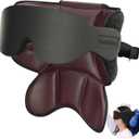 SARISUN Travel Pillows for Airplanes, Airplane Pillow with Sleep Eye Mask, 360 Support Headrest, Travel Essentials, Adjustable Airplane Head Strap for with/Out Headrest Seat, Brown Red