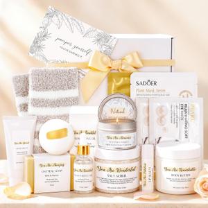 Self Care Gifts for Women Relaxation Spa Gift for Women Luxury Relaxing Spa Kit Ideas Pamper Beauty Care Package Gift Set for Her for Birthday Stress Relief Comfort Bath Gift Basket for Woman Mom