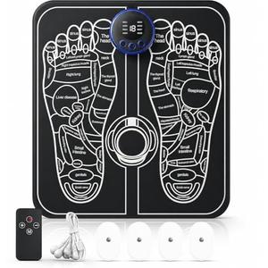 Foot Massager with 4 Electrode Pads - TENS Unit & Muscle Stimulator for Neuropathy, Plantar Fasciitis & Pain Relief - 8 Modes & 19 Intensity Levels for Full Body Recovery