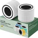Core 300 Replacement Filter for LEVOIT Core 300 Core300-P Core 300S Core 300-P VortexAir Air Purifier, Core 300-RF, 3-in-1 HEPA Activated Carbon, 2 Pack, White, Core 300-P