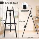 Large Black Wooden Easel Stand for Sign, A-Frame Painting Easel, 24 x 37 x 55 inches