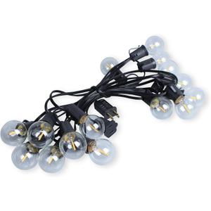 50Ft G40 Outdoor String Lights with 50 Shatterproof LED Clear Globe Bulbs for Patio, Garden, Backyard, Deck, Foot, Black
