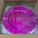50 Pack Hot Pink Charger Plates 13" Plastic Round Charger Plates Dinner Plate With Beaded for Wedding Table Dinner Kitchen Catering Event Party Decoration