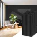 RITOLLO 8-Pack PVC Slat Wall Panels for Interior Wall Decor, 24x48in 3D Fluted Panels, 2x4 FT Cuttable Drop Ceiling Tiles for Bathroom, Studio and TV Background, Water-Proof & Renter-Friendly(Black), 2448in