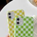 Longlayss for iPhone 11 Case Lattice Plaid Checkered Gingham Phone Case Cute Aesthetic Pattern Soft TPU Shockproof Phone Cover for Women Girls (Blue)