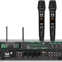 AX-666 Professional Karaoke Processor KTV Mixer with Dual Wireless Microphones, Digital Pre-Stage Effector Audio Vocal Effects Processor System with DSP Anti-Howling USB MP3 Bluetooth Optical