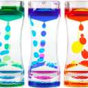 Oneshow Liquid Motion Bubbler Timer Colorful Oil Hourglass Liquid Sensory Toys Activity Fidget Toy Calm Stress Relief Desk Toys Desk Decor for Adults and Teenager Fidget Water Timers 3 Pack