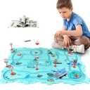 Puzzle Track Car Play Set, Plastic Puzzles for Kids Ages 3-5 with Vehicles, Electric Trolley Puzzle, Car Tracks for Toddlers, Toys Gifts for 3 4 5 6 Year Old Boys Girls