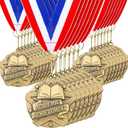 Quelay 30 Pcs 2 Inches Award Medals Bulk Medals Bulk with Neck Ribbons Metal Trophy Award Prize Gift for Tournaments, Competitions, Party, Kids and Adults