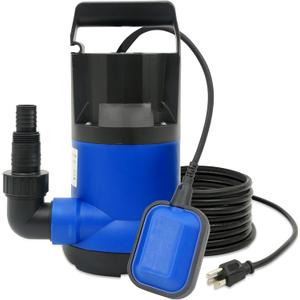 Sump Pump With Float Switch Sump Pump Submersible Clean/Dirty Water Pump Portable Utility Pump 1/2HP 1850 GPH with 33ft Cord for Swimming Pool Garden Basement Tub Pond Draining