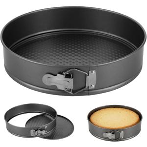 11 Inch Springform Cake Pans, Nonstick Cheesecake Pans with Leakproof Buckle and Removable Bottom Design, Large Carbon Steel Baking Pan with Honeycomb Texture for Home, Dessert Shops
