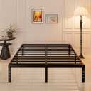 Maenizi 14 Inch Metal Bed Frame Queen Size No Box Spring Needed, Heavy Duty Platform Support Up to 3000 lbs, Easy Assembly, Noise Free, Black