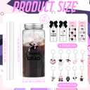 Zhehao 20 Sets 2026 Graduation Gifts Bulk End of The Year Gift Graduation Cups with Straws Grad Keychains Gifts Pink Bow Graduate Party Supplies Class of 2026 Plastic Congrats Grad Cup