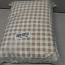 Gingham Queen Sheet Set, Lightweight Super Soft Brushed Microfiber Plaid Bed Sheets with 16" Deep Pocket, 4 Piece Ruffle Farmhouse Bedroom Decor, Taupe