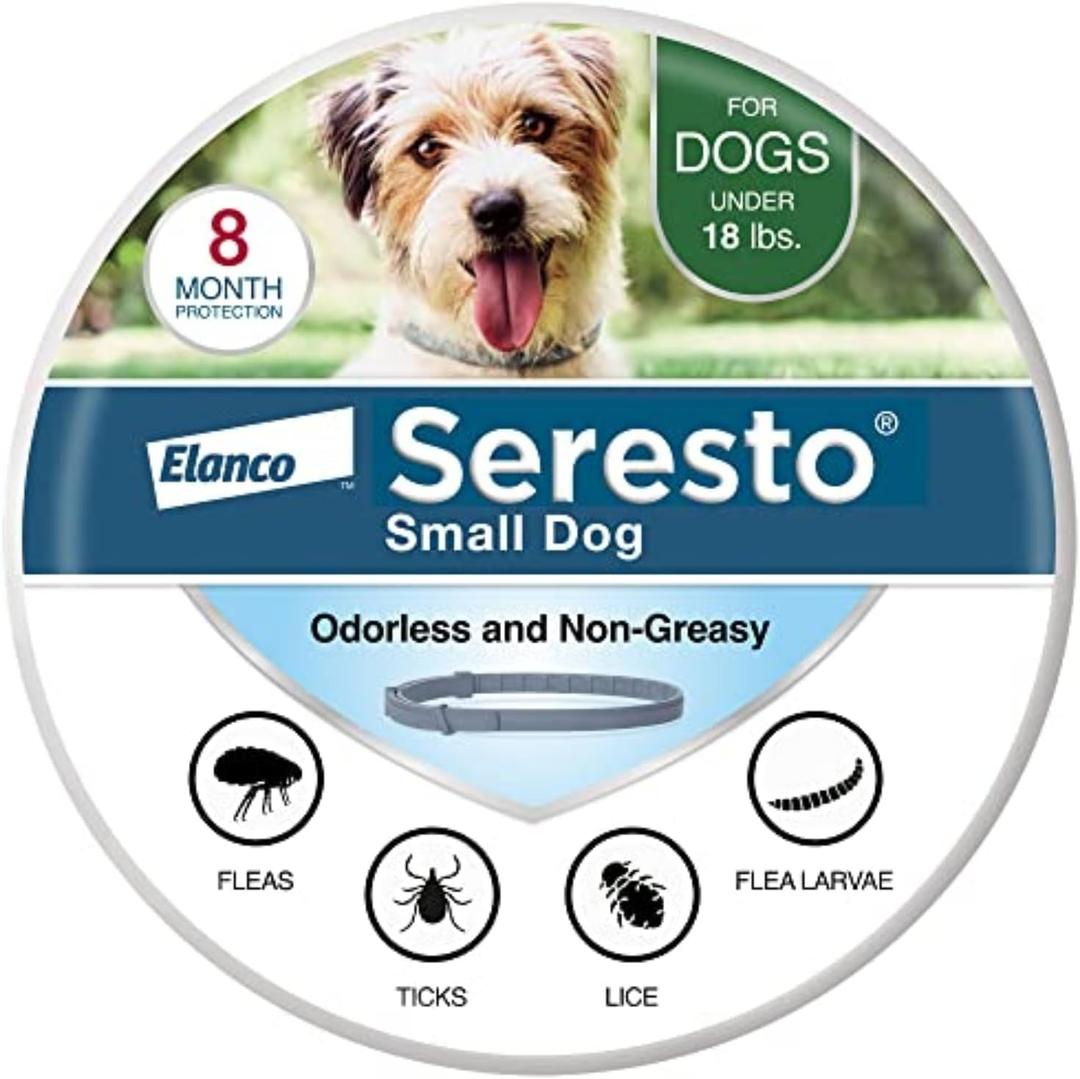 Seresto Small Dog Vet-Recommended Flea & Tick Treatment & Prevention Collar for Dogs Under 18 lbs. | 8 Months Protection (Gray)