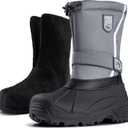 FREE SOLDIER Mens Snow Boots Insulated Waterproof Hiking Winter Shoes Nonslip Outdoor Ankle Cold Weather Boots (9, Deep Grey)