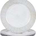 13" Chargers for Dinner Plates, Set of 6 Chargers for Dinner Plates, Plates for Party Table Decor (Vintage White)