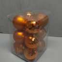 Emopeak 12Pcs Christmas Balls Ornaments for Xmas Christmas Tree - 4 Style Shatterproof Christmas Tree Decorations Hanging Ball for Holiday Wedding Party Decoration (Orange, 3.2"/8CM)