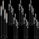 Tessco 6 Pcs Acrylic Candelabra Centerpieces 42.5'' Tall 4 Arms Clear Candle Holders Wedding Table Centerpiece Floor Candle Stand with Shade Fit 0.8'' LED Candles for Anniversary Party Home Decoration
