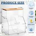 Juexica 3 in 1 Laundry Pods Container & Dryer Sheet Holder & Fragrance Beads Dispenser with Bamboo Lid Acrylic Dishwasher Pods Container Laundry Room Organization Storage for Room Kitchen Home