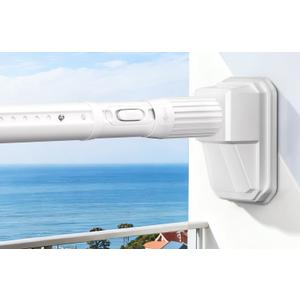FADOTY Tension Curtain Rods No Drilling, Extra Long Tension Rod 41-139 Inch, Heavy Duty Shower Curtain Rod for Outdoor Patio Bathroom Windows Room Divider, Adjustable, Anti-Slip, No Rust, White