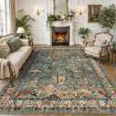 8x10 Large Area Rug Vintage Animals Floral Print Indoor Carpet